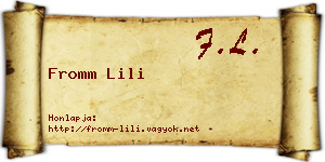 Fromm Lili névjegykártya