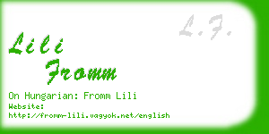 lili fromm business card